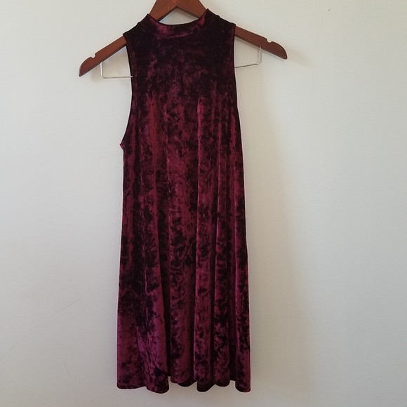 Arizona Jean velvet mini dress, Burgundy, S - Picture 3 of 8